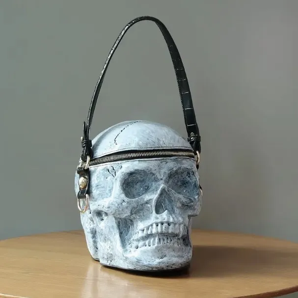 2024Steampunk Skull Crossbody Bag for Women, Leather Hobo