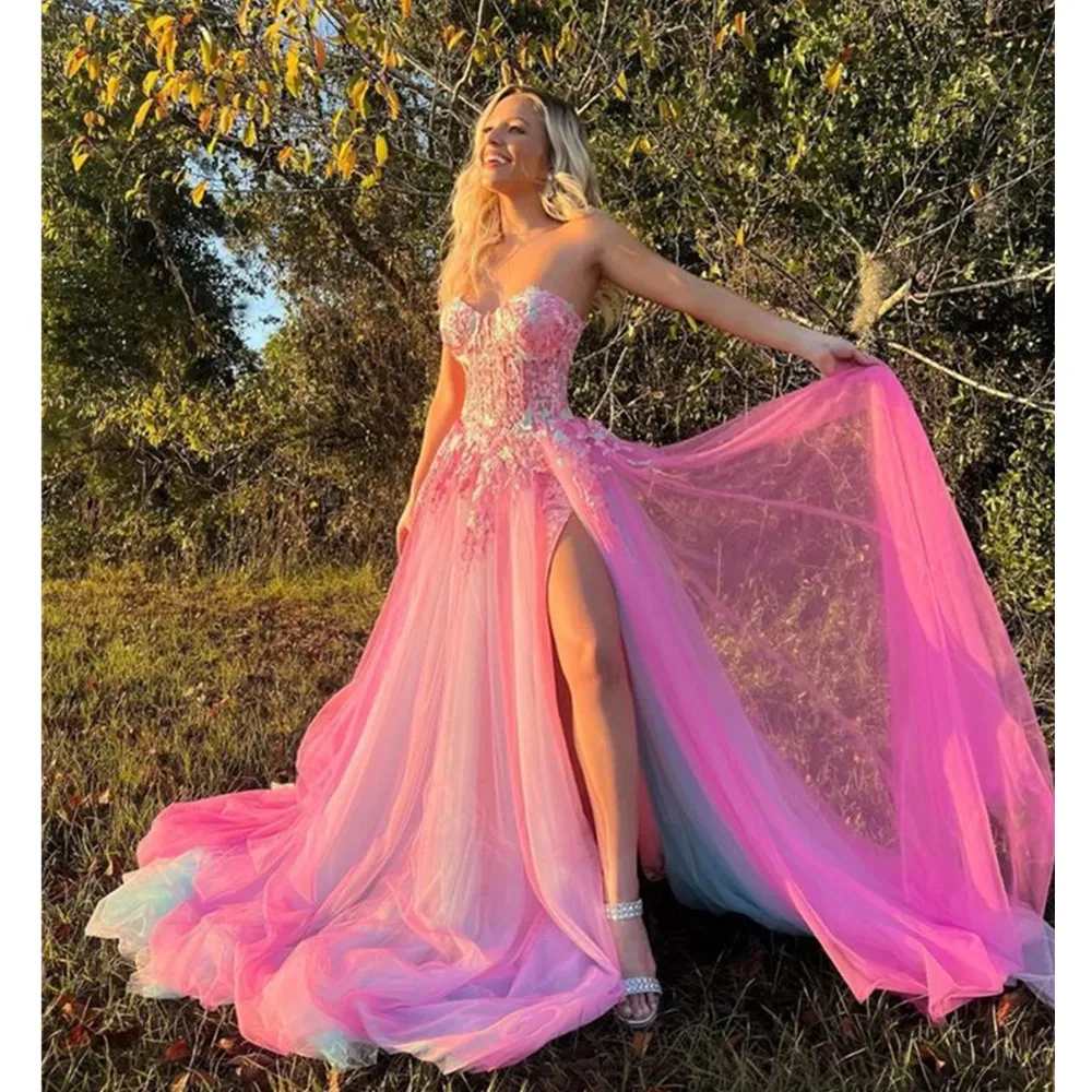 Elegant Pink Ruffle Dress: Evening Gown, Prom Special Occasions Shop  Now!