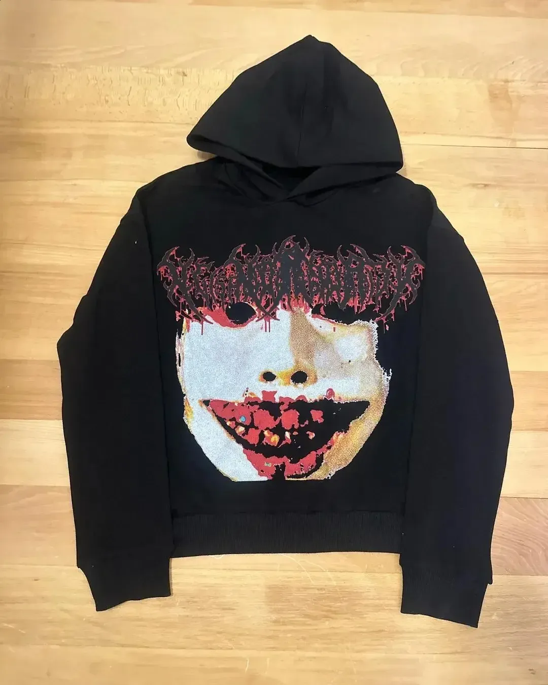 Kapital | SWT Knit THRILLER Damaged DEVIL Hoodie (STUDS
