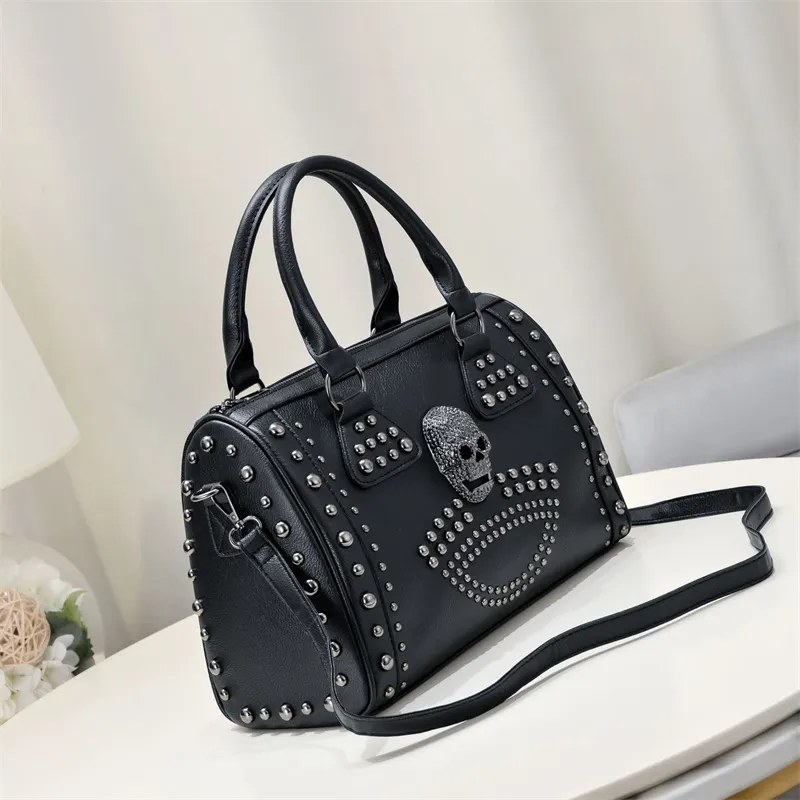Gothic Bag Studded Faux Leather Crossbody, Y2K Punk Style