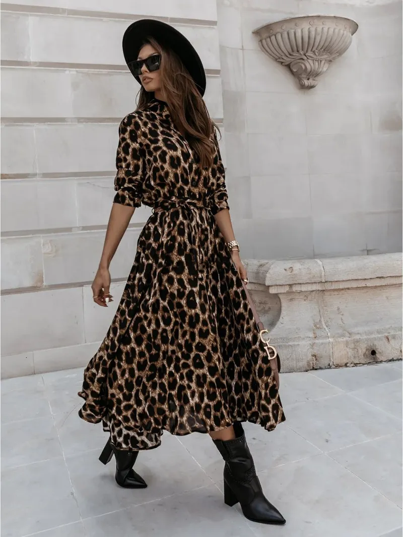 fitted lace wedding dress Camel Leopard Print Sleeveless Fitted Midi Dress