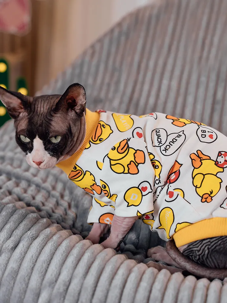 Hairless Cat Summer T-Shirt Vest – Sleeveless Cotton Pullover For Sphynx, Devon Rex Cats (Navy Blue, XL) - View #3