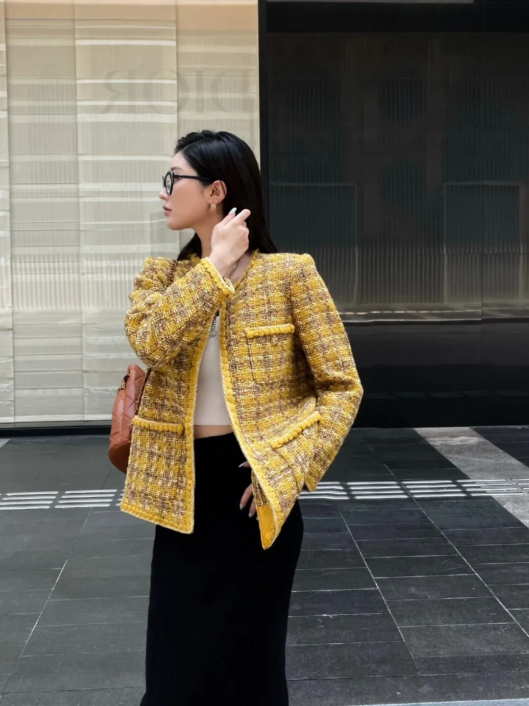 Womens Style Tweed Jacket Tweed Jacket And Skirt Set Designer Style