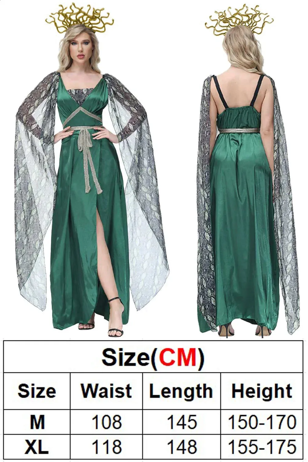 green dress for medusa costume Adult Mythical Medusa Costume – JJ's Party House main image 0