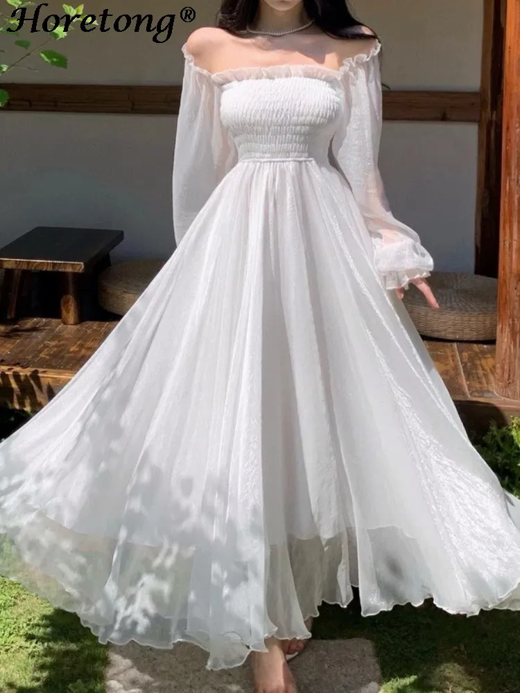 White Off Shoulder Maxi Dress Elegant Womens Style | DHgate White Off Shoulder Maxi Dress Elegant Womens Style | DHgate
