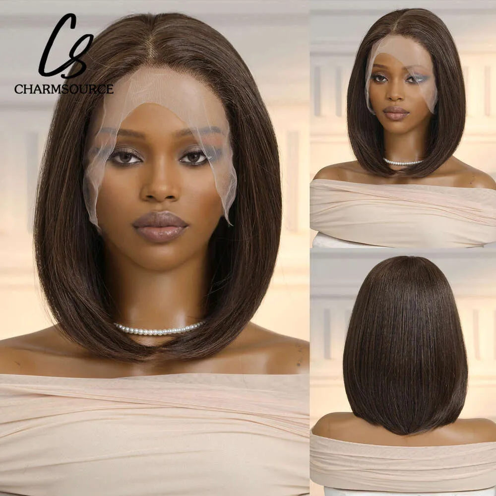 Short Lace Wig: 13x6 Lace Frontal Synthetic Wig, Medium 