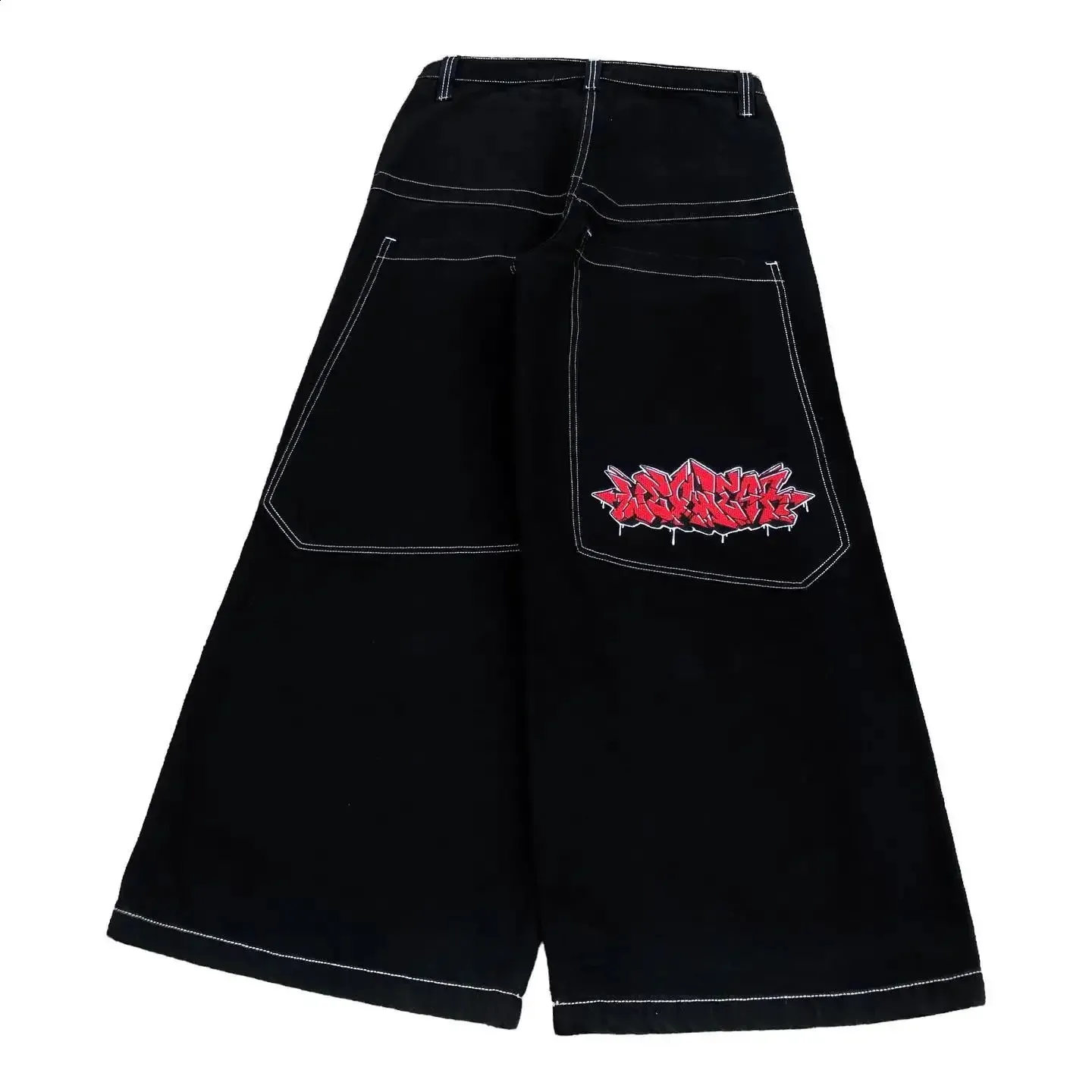 Mens High Waist Y2K Baggy Jeans Shorts - Retro Harajuku Punk