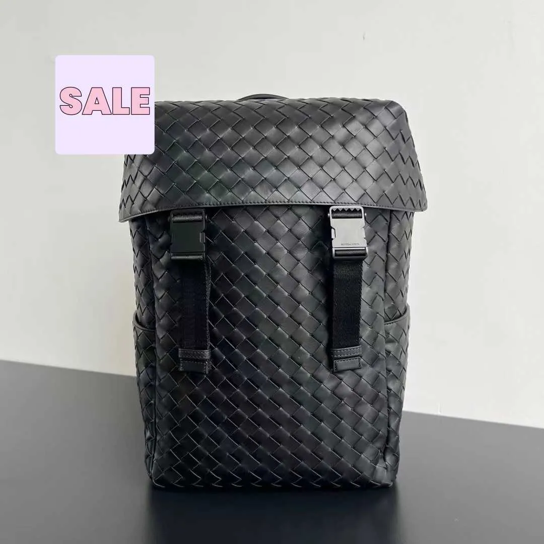 Intrecciato Leather Backpack Designer Inspired, Adjustable Padded Straps,  38cm, Large Capacity Men's Travel Bag