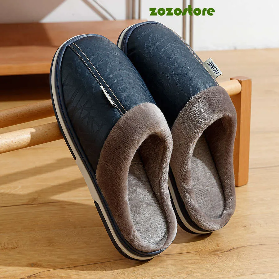 Large Size Men's Winter Slippers: Waterproof Indoor Fur Lined Shoes Shop  Now!