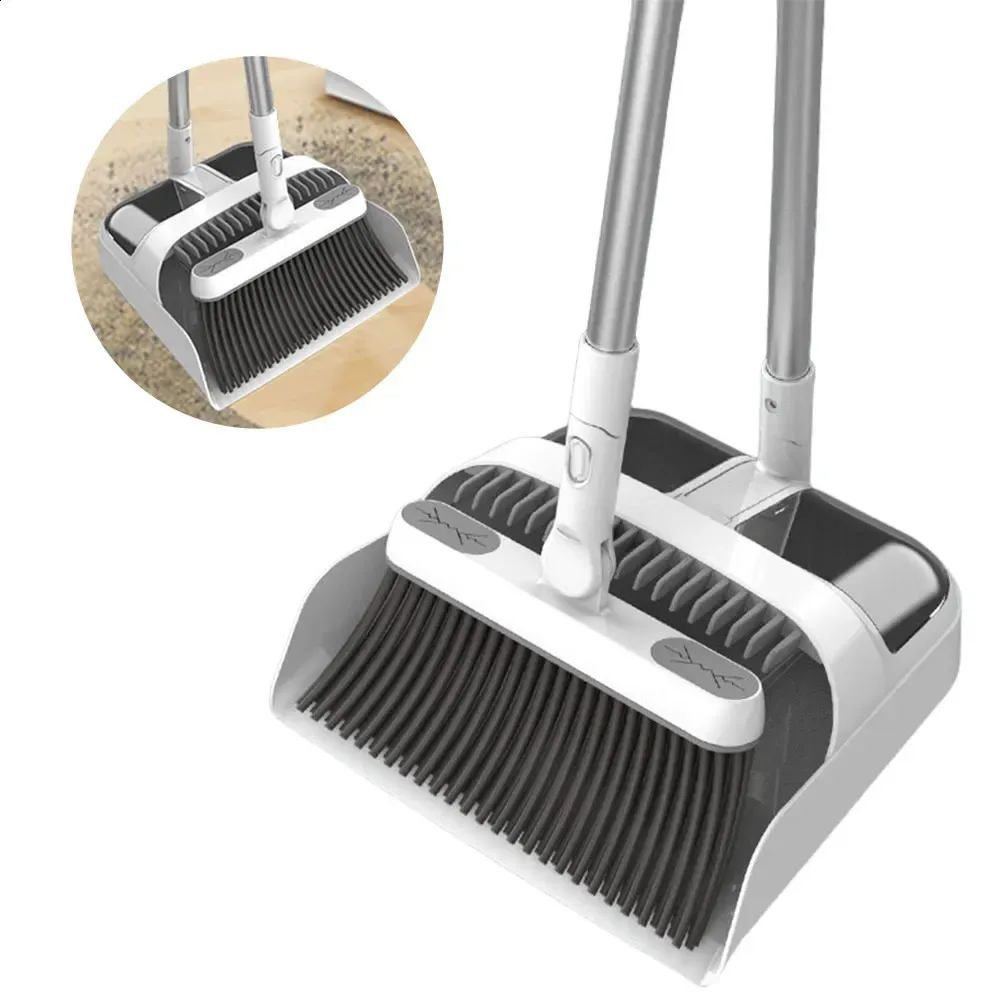 Wellco 49.6 In. Khaki Stand Up Folding Broom And Dustpan Set BDS37810402K - The Home Depot