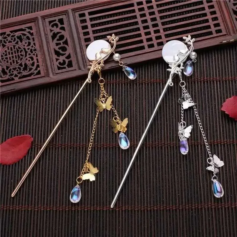 Vintage Pearl Tassel Butterfly Hair Stick - Chinese  display picture 2