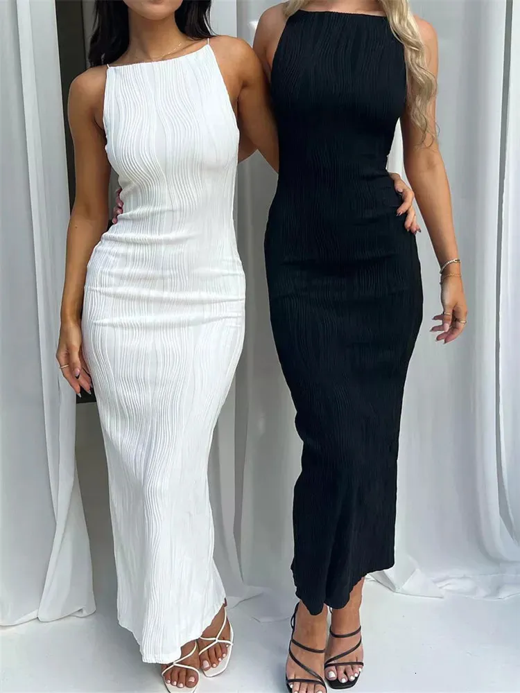 Womens Sleeveless Pencil Dress Ankle-Length Cotton Blend with Ruched Detail  and Back Split for Autumn from Dhgate Street Style Dresses - price 20.23