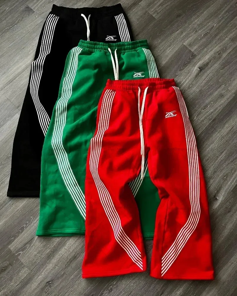 Y2k Harajuku Striped casual casual pants for Men and Women
