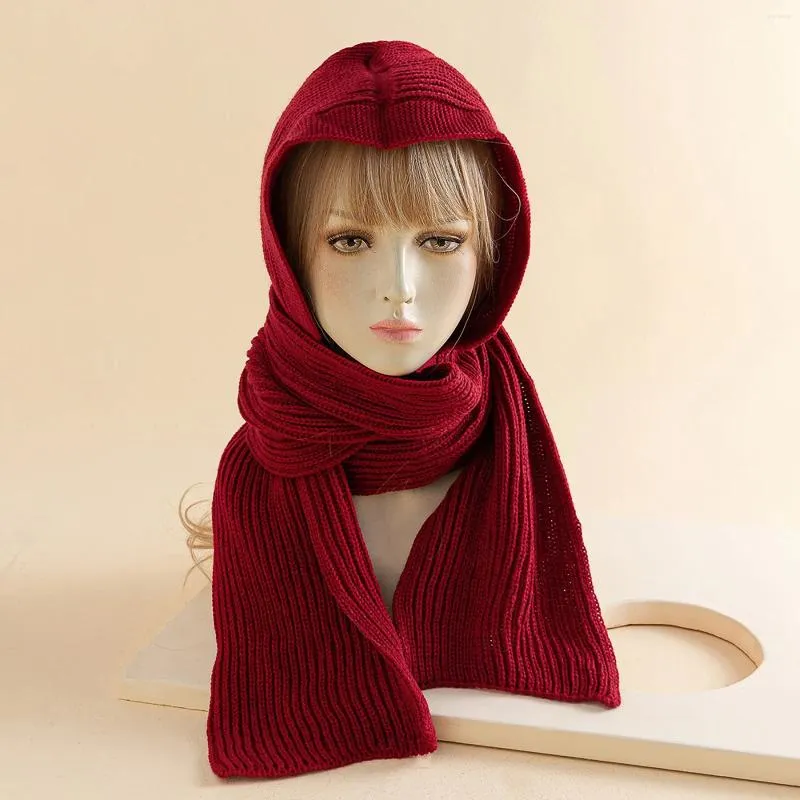 Hooded Scarf Ladies Hat With Scarf Attached Crochet Hat With Scarf