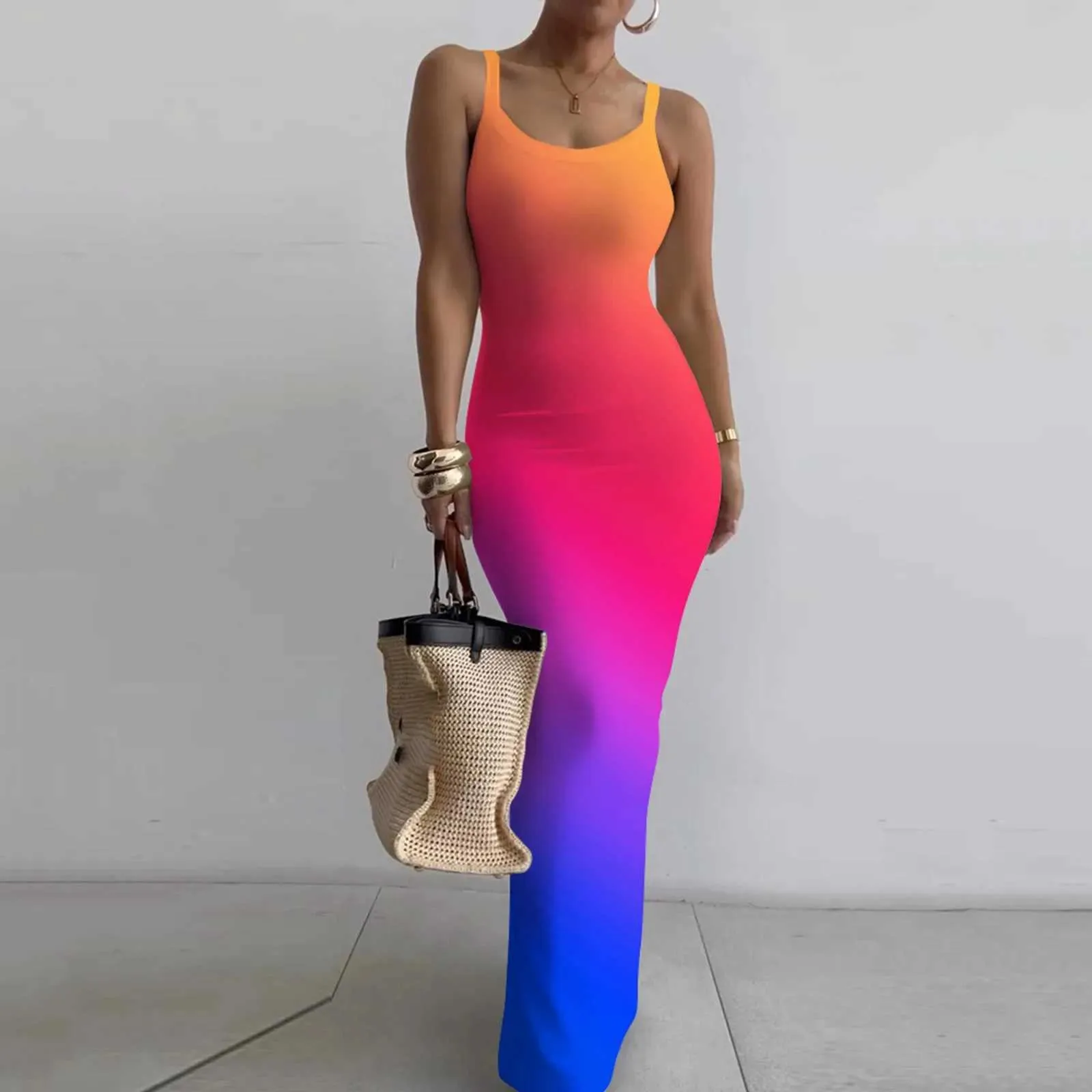 chinese dress ladies Women's Inspiring Poise Ribbed Bodycon Maxi Dress in Pink main image 0