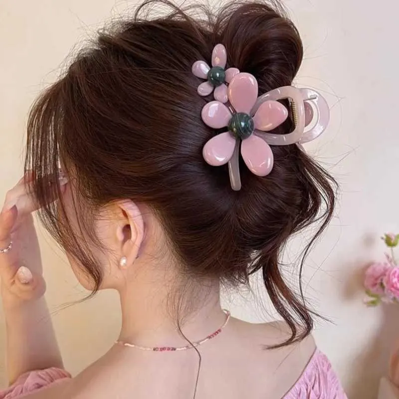 2 Pack Handmade Flower Acetate Claw Clips Large Stylish Hair Accessories Acetate Flower Hair Claw - Etsy main image 4