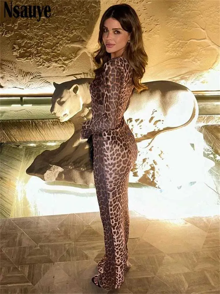 Womens Sexy Backless Leopard Print Mesh Bodycon Dress - Long Sleeve,  Clubwear, Party from Dhgate Basic & Casual Dresses - price 21.68