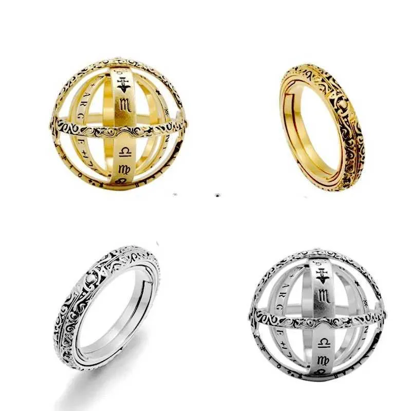 Celestial Wedding Rings, Rotating Astronomical Ball Ring For Men And ...