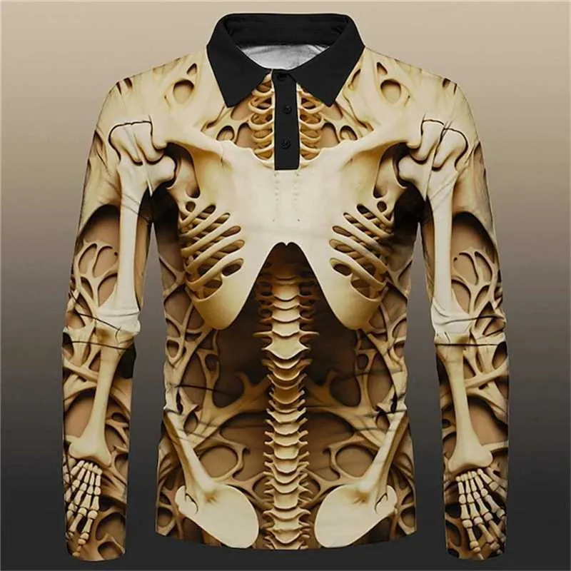 Maglietta a maniche corte da uomo, con teschio e stampa 3D, gotico, casual, a maniche corte, 1, XXL