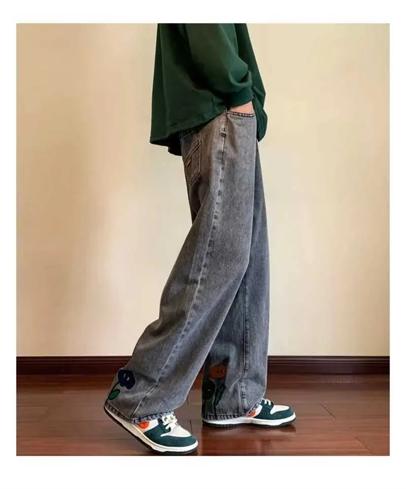 New Design Black Gray Wide Leg Baggy Jeans Men For Men New Design Black Gray Wide Leg Baggy Jeans Men For Men