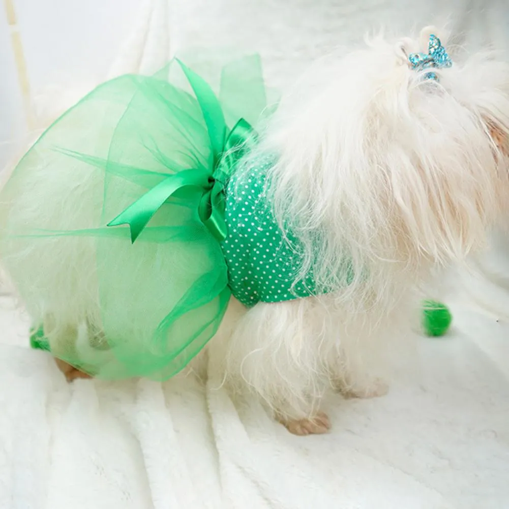 green dress for dogs Dog Green Floral Dress main image 1