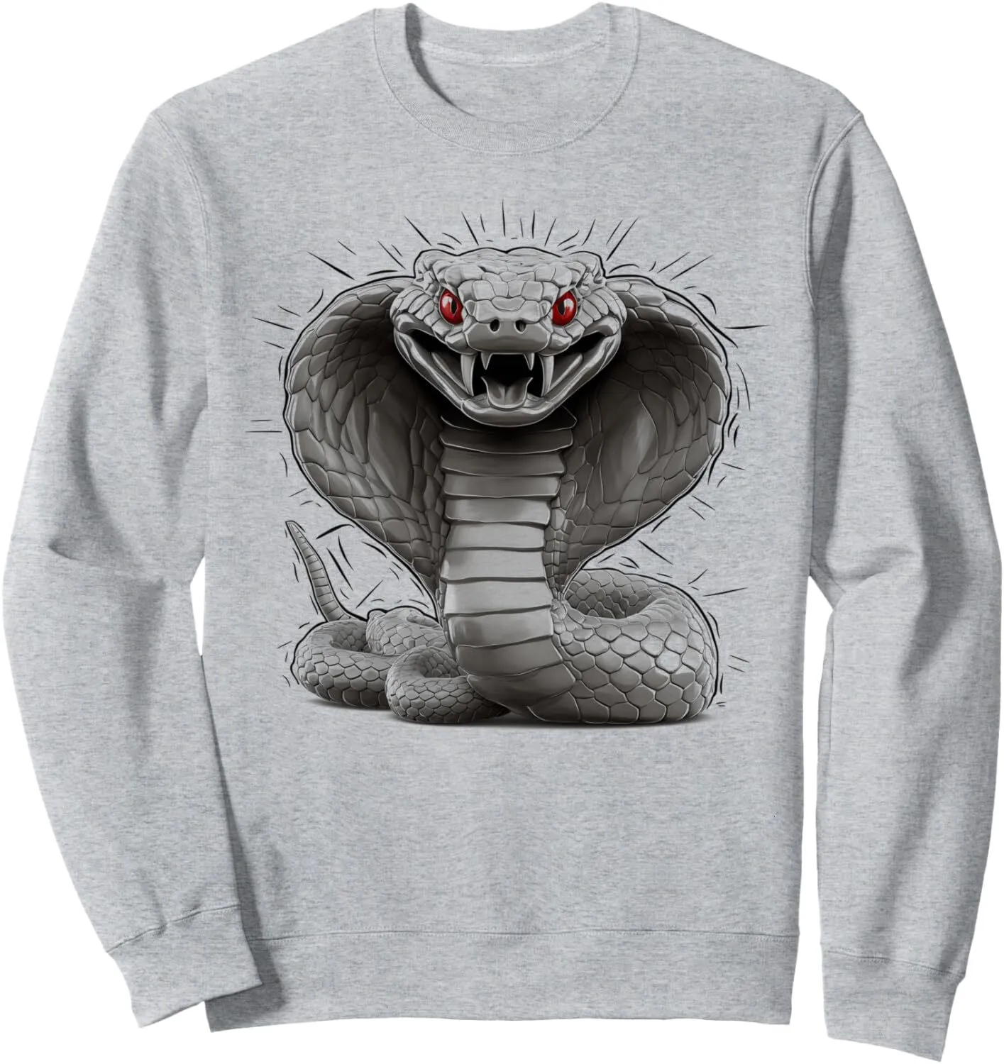 Men's Cobra Snake Long Sleeve Sweatshirt - Reptile Serpent Design
