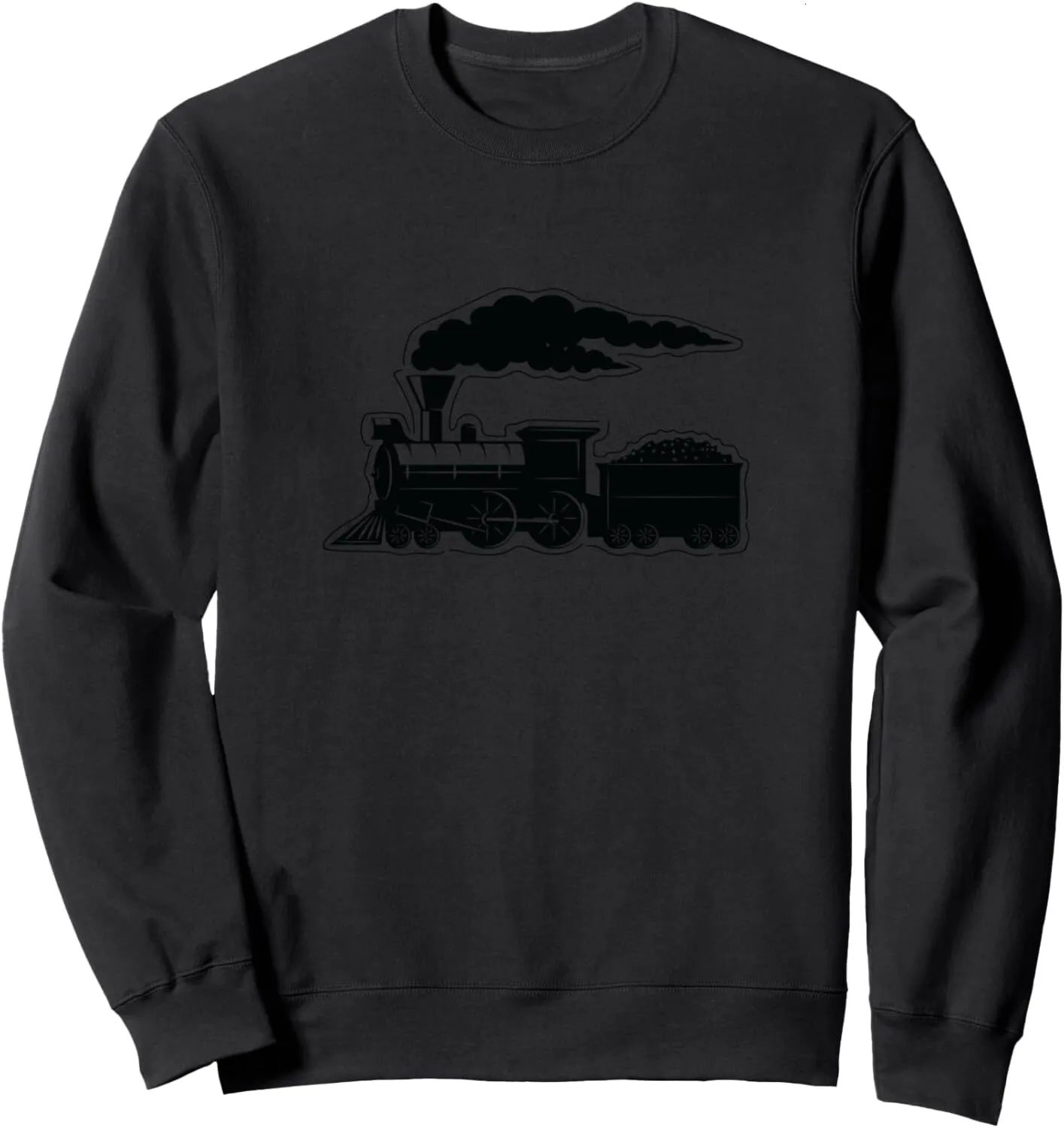 T-shirt Manches Longues – Train à Vapeur Vintage, Locomotive, 100% Coton, Coupe Classique