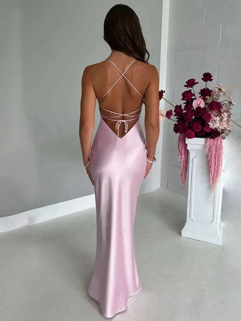 knee length dresses for ladies Zapaka Prom Dress A-Line Royal Blue Backless Satin Long Party Formal Dress  – Zapaka CA