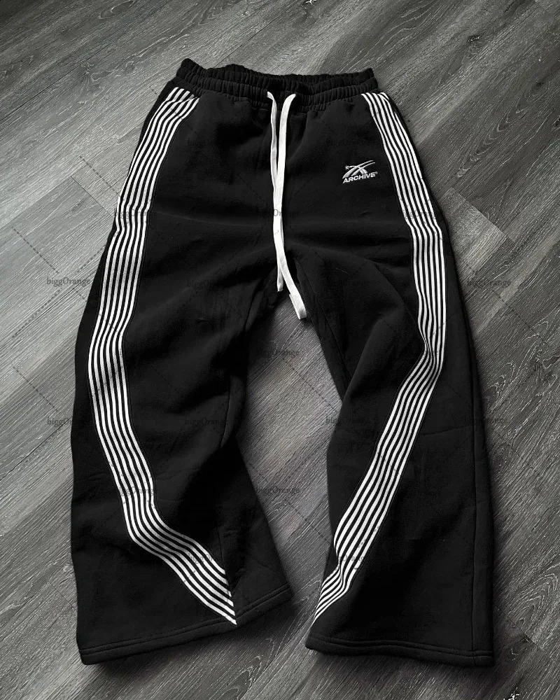 European And American High Street Trendy Sweatpants Embroidered