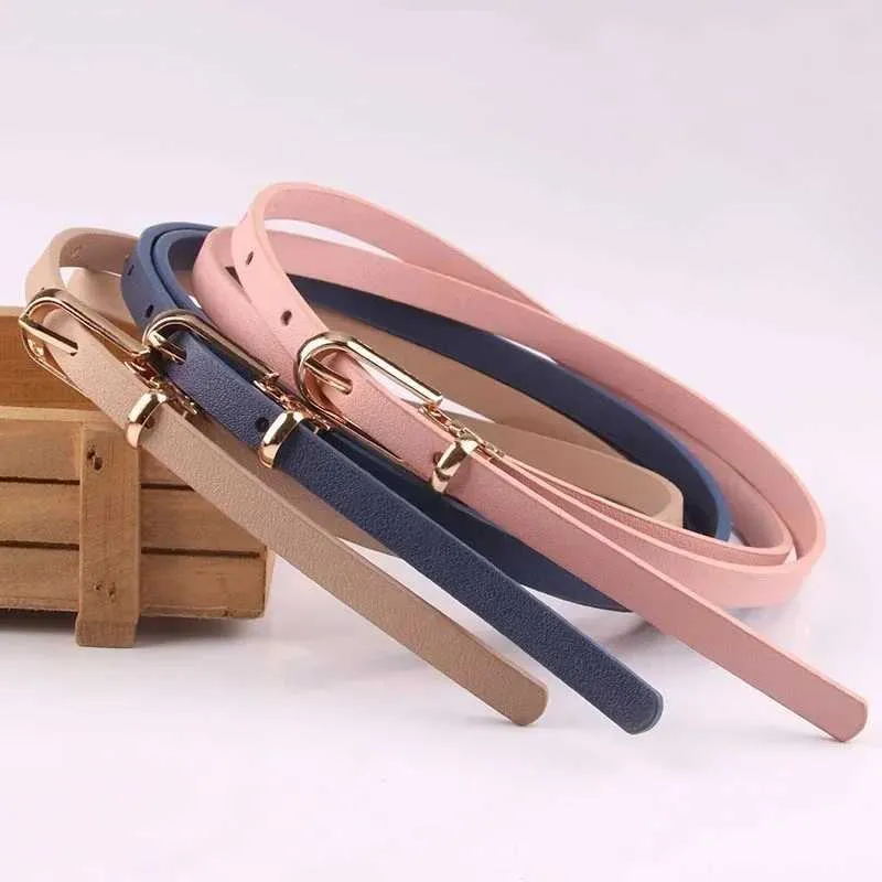 Narrow Genuine Leather Stretch Dress Belt for Women with Thin Golden Buckle  1CM Width from Dhgate Belts - price 16.88