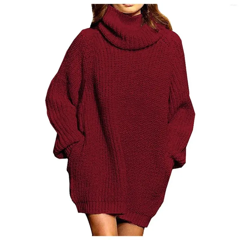 open lace back dress Chanyarn Women’s Merino Wool Blend Turtleneck Oversized Sweater Dress main image 0