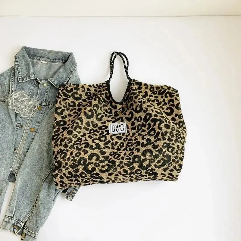 DHgate.com:Leopard Print Canvas Tote Bag for Women - Large