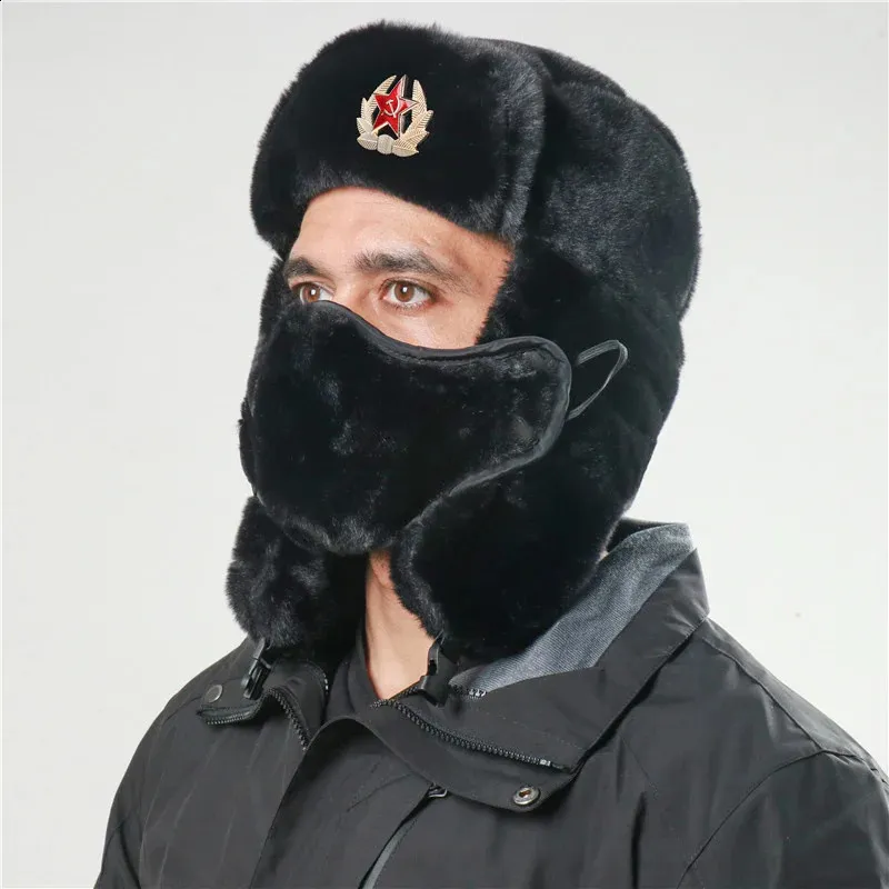 Winter Trapper Hat Warm Russian Hat Men Women Faux Fur Plush
