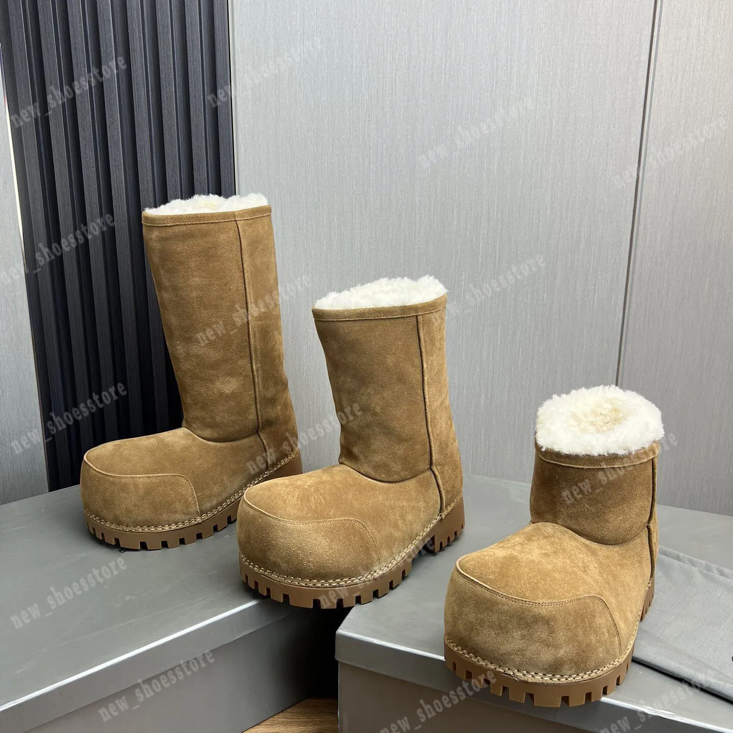 Save Big on Bulk Male Fur Boots Womens Mens Fur Snow Boots Platform Winter  Half High Top Boots 2024 Designer Female Comfortable Soft Short Ankle Boot 