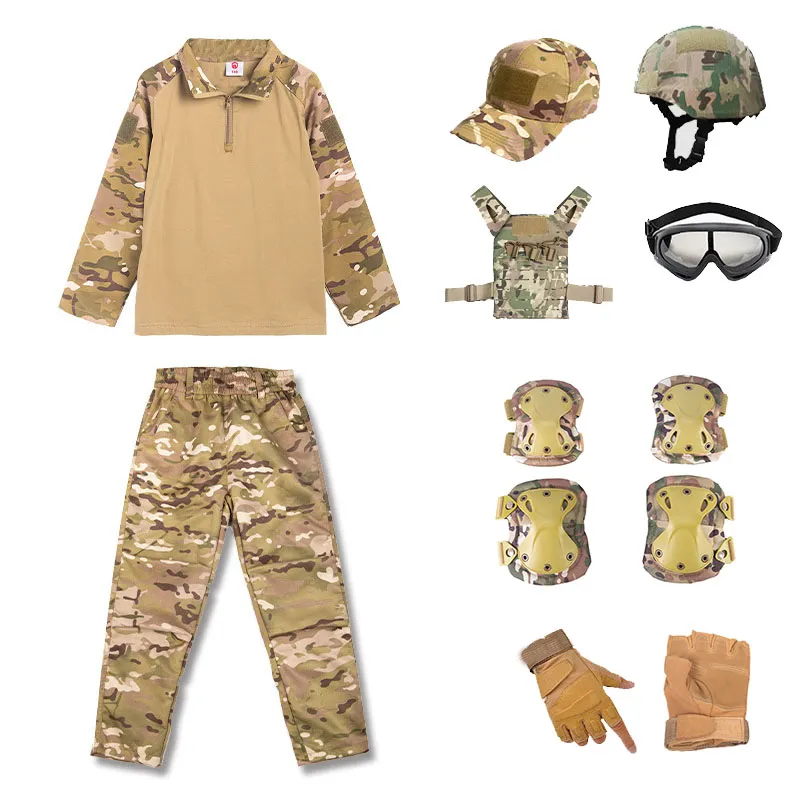 Kids Cargo Vest & Safari Hat Set – Camouflage Explorer Outfit For Ages 8-12 (Medium/Large)