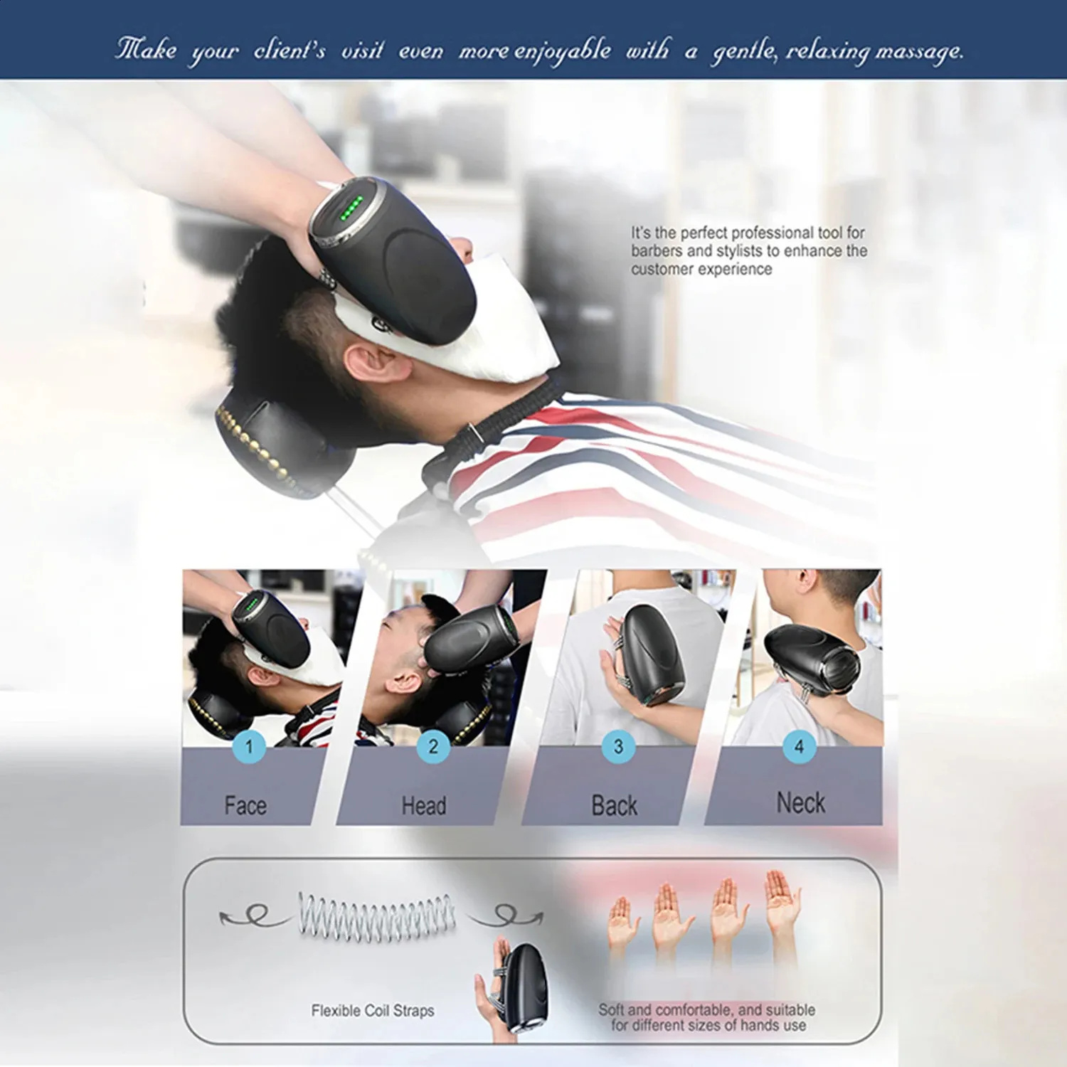 Barber Massager Professional Vibration Cordless Handheld Heat Massager USB for Head Neck Back Face from Dhgate Head Massager - price 223.4 Barber Massager Professional Vibration Cordless Handheld Heat Massager USB for Head Neck Back Face from Dhgate Head Massager - price 223.4