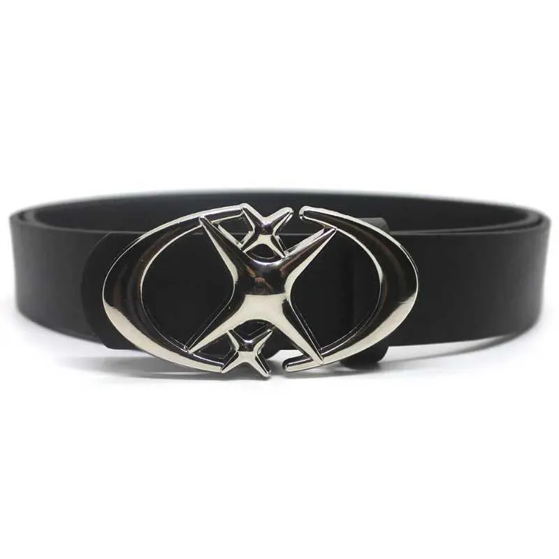 Retro Punk Moon Star Metal Buckle Leather Belt For Men Retro Punk Moon Star Metal Buckle Leather Belt For Men