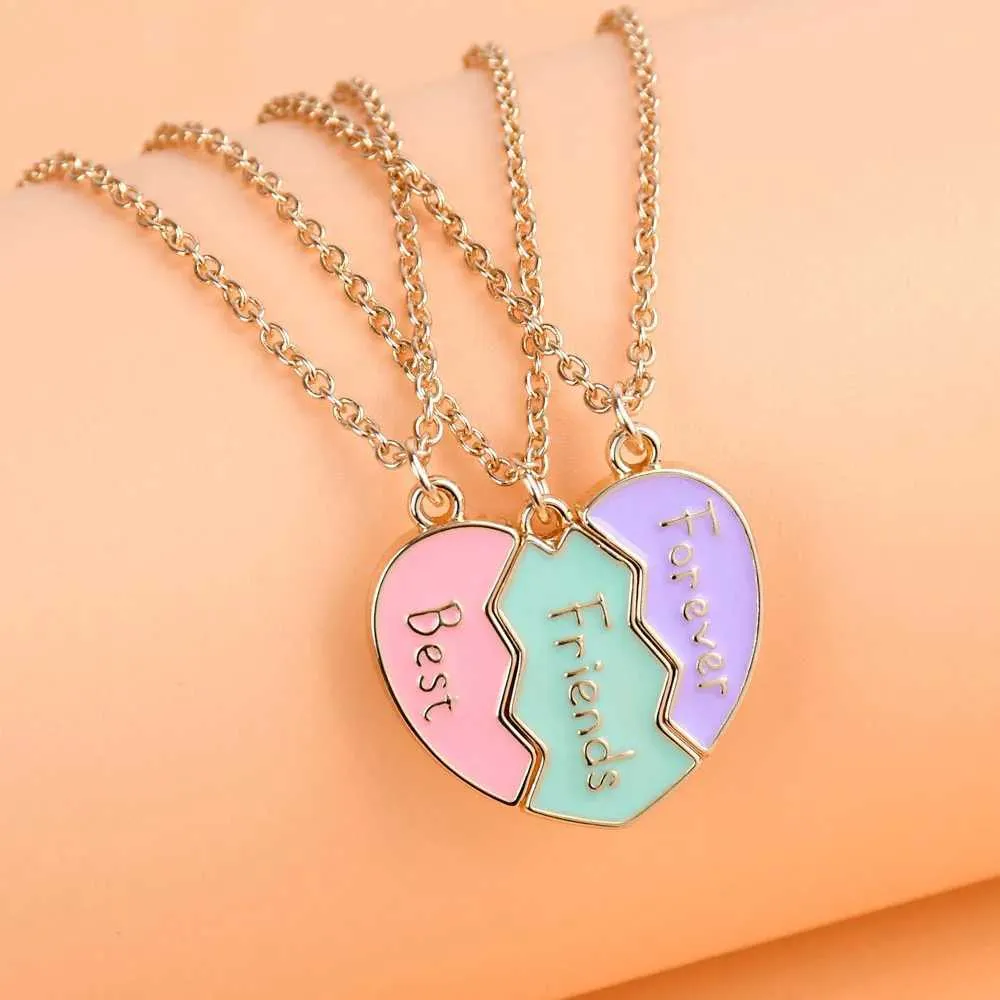 Cute Bff Necklaces Magnetic Best Friend Heart Necklace Set