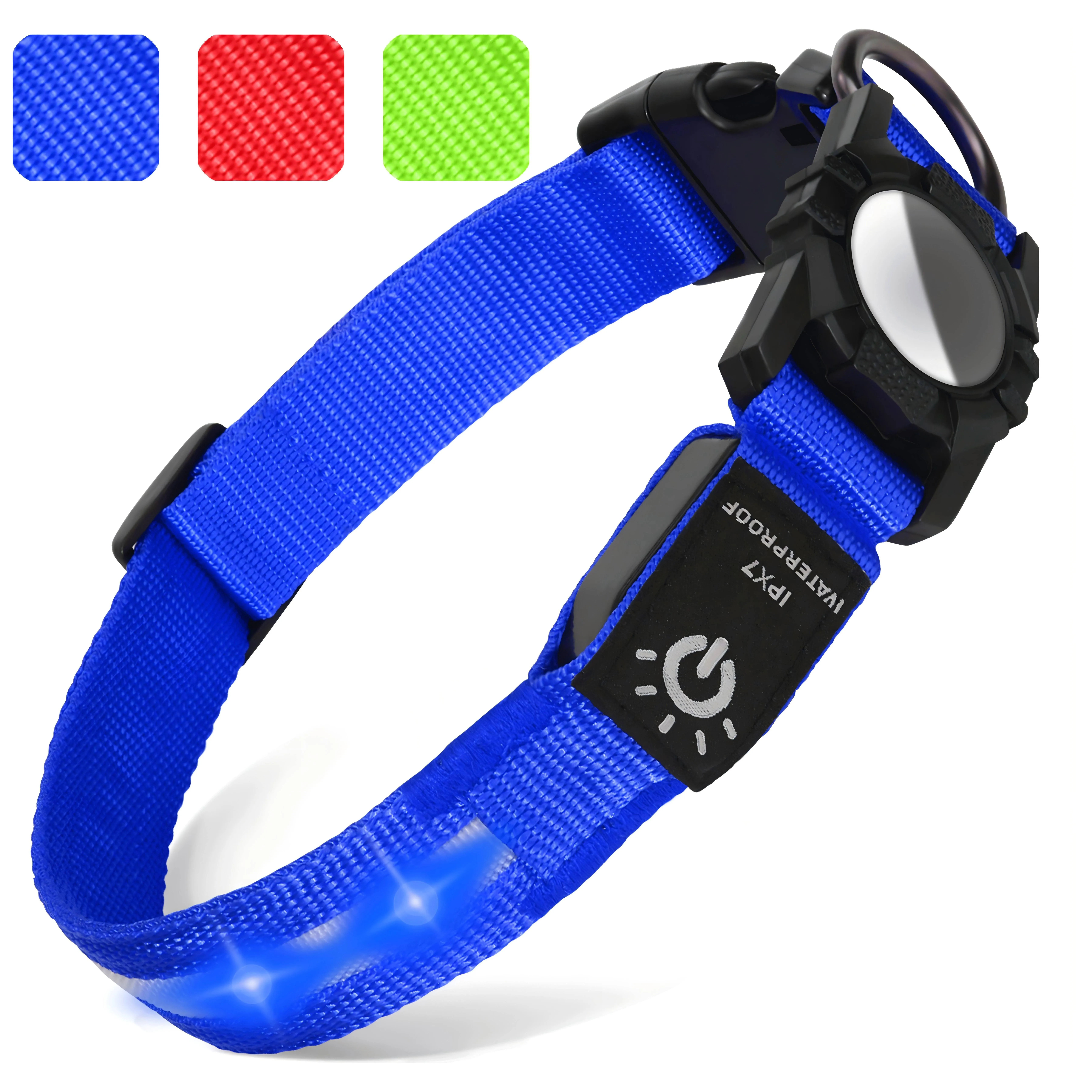 Amazon Bright Dog Collars Rechargeable LED Dog Collar With AirTag