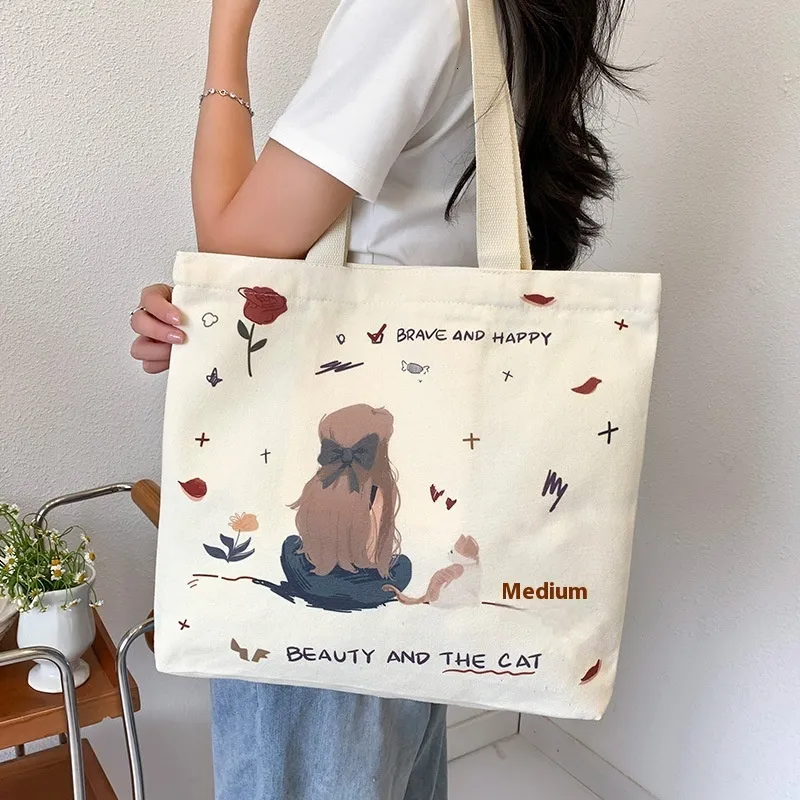 Large Canvas Tote Bag for College Women Cute Shoulder Bag with Spacious  Capacity for Books and Essentials