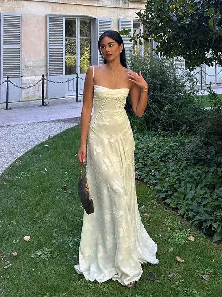 knee length dresses for ladies A-Line Spaghetti Strap White Lace Chiffon Beach Wedding Dress WD290 US6 / White main image 1