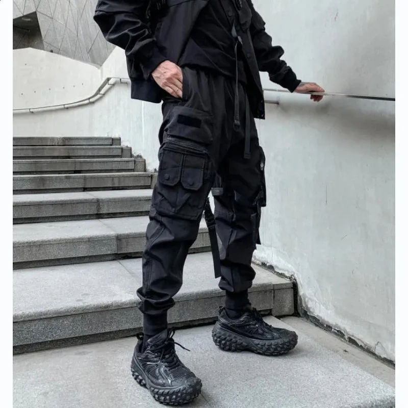 Mens Multi-Pocket Cargo Pants - Tactical, Elastic Waist
