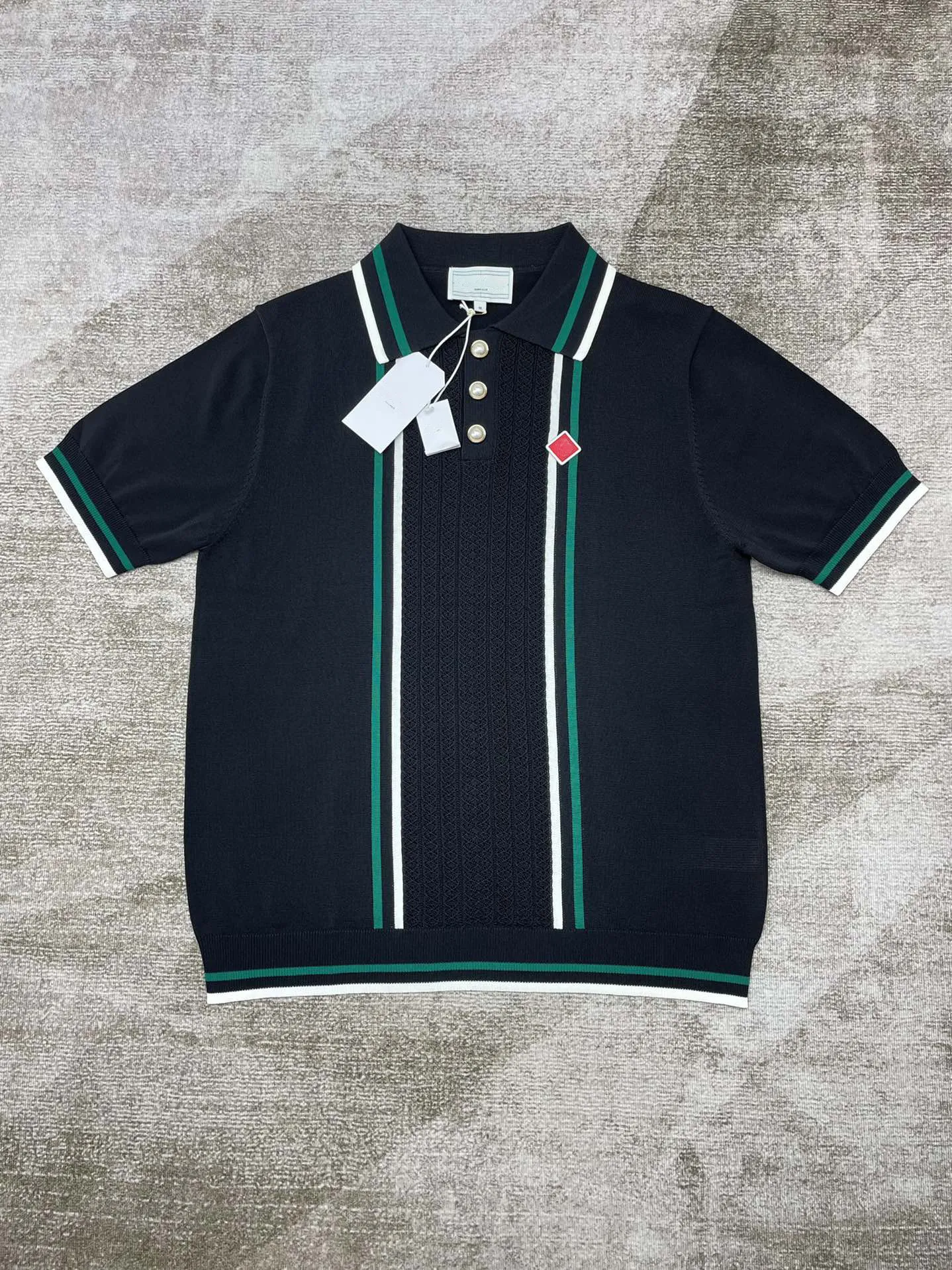 Mens designer knitted polo shirts hot sale