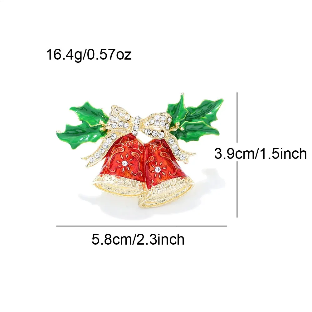 CINDY XIANG Red Enamel Bell brooch pin with