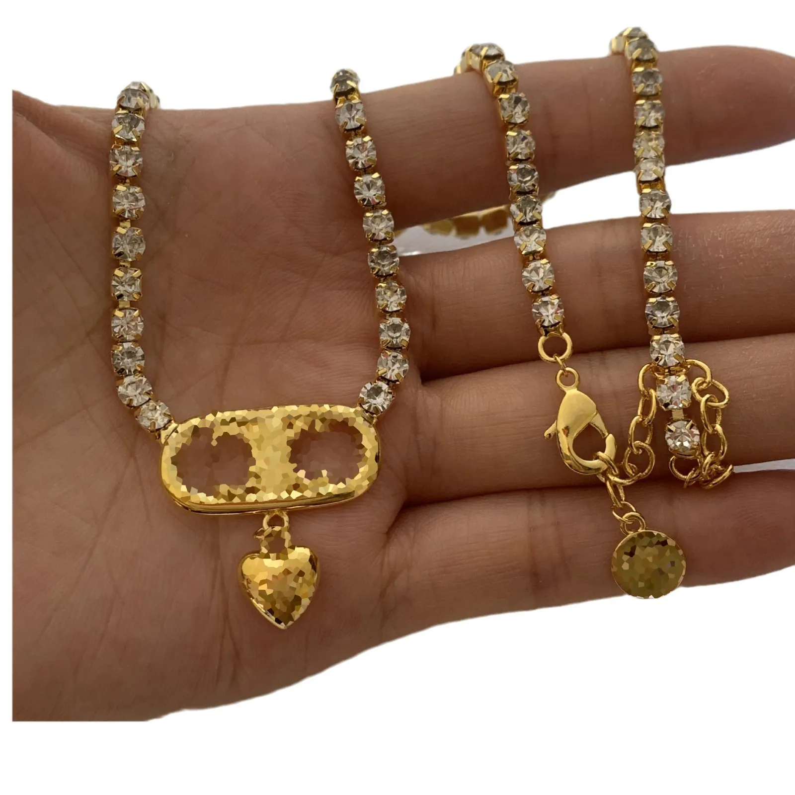 Heart Pendant Necklace Designer Chains Wiht Box Zircon Tennis Chain Iced  Out Bling HipHop Womens Jewelry Gift From Gingermilkk, $9.79 | DHgate.Com