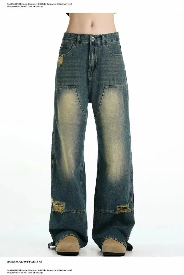 Ahorra a lo Grande en Compras al por Mayor de Jeans Hombre Y2k Jeans Anchos  De Piernas Anchas Para Hombres Pantalones De Pierna Recta De Mezclilla De 