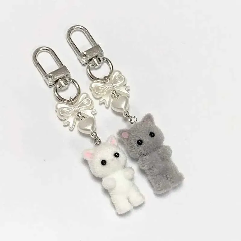 SHTALHST Y2K Bow Cat Keychain - Cute Kawaii Cat Keyring Charm Gift For Girls & Women, Grey - View #11