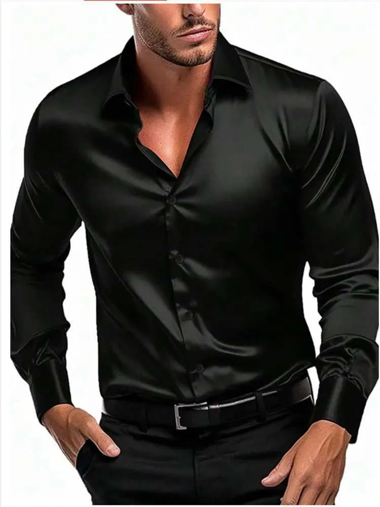 Men's Satin Silk Dress Shirt - Long Sleeve, Single Breasted Lapel, Wedding  Party & Casual from Dhgate Men's Casual Shirts - price 22.33
