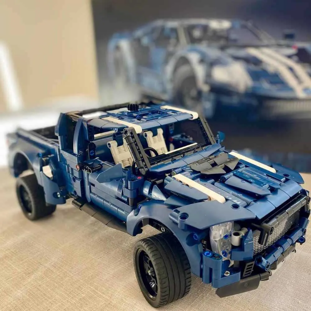 Ford GT Pickup Truck Building Blocks MOC Muscle Car Model Kit For