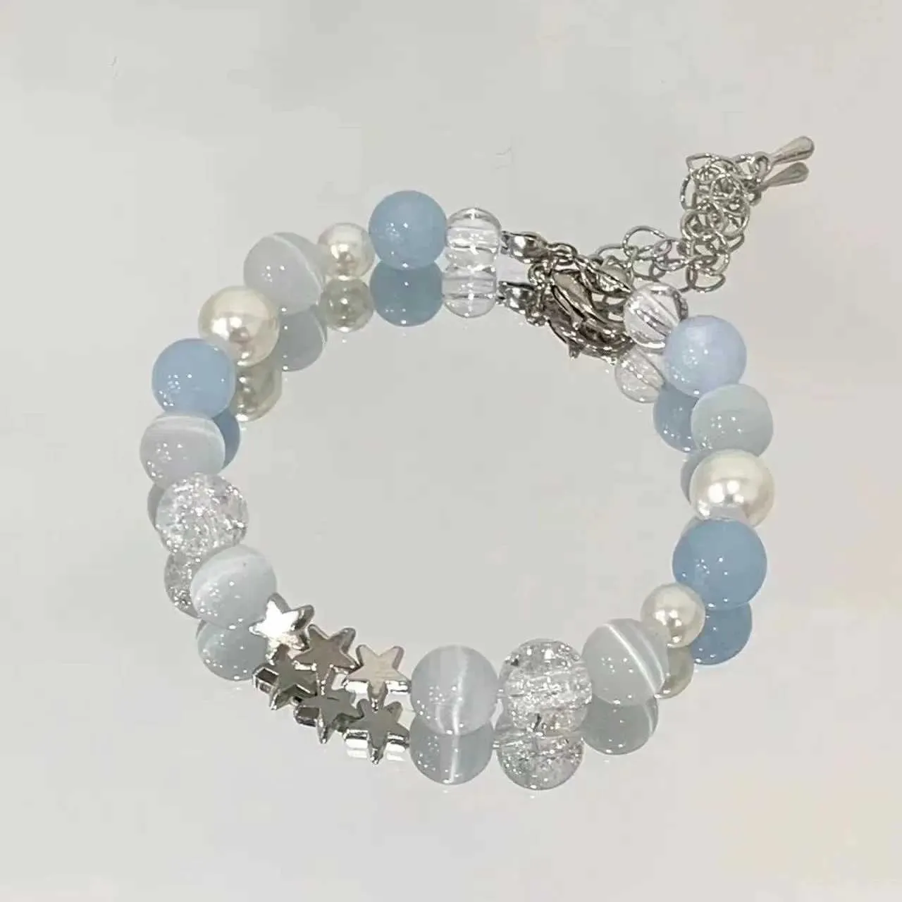 DHgate.com:Harajuku Pentagram Pearl & Glass Beaded Bracelets